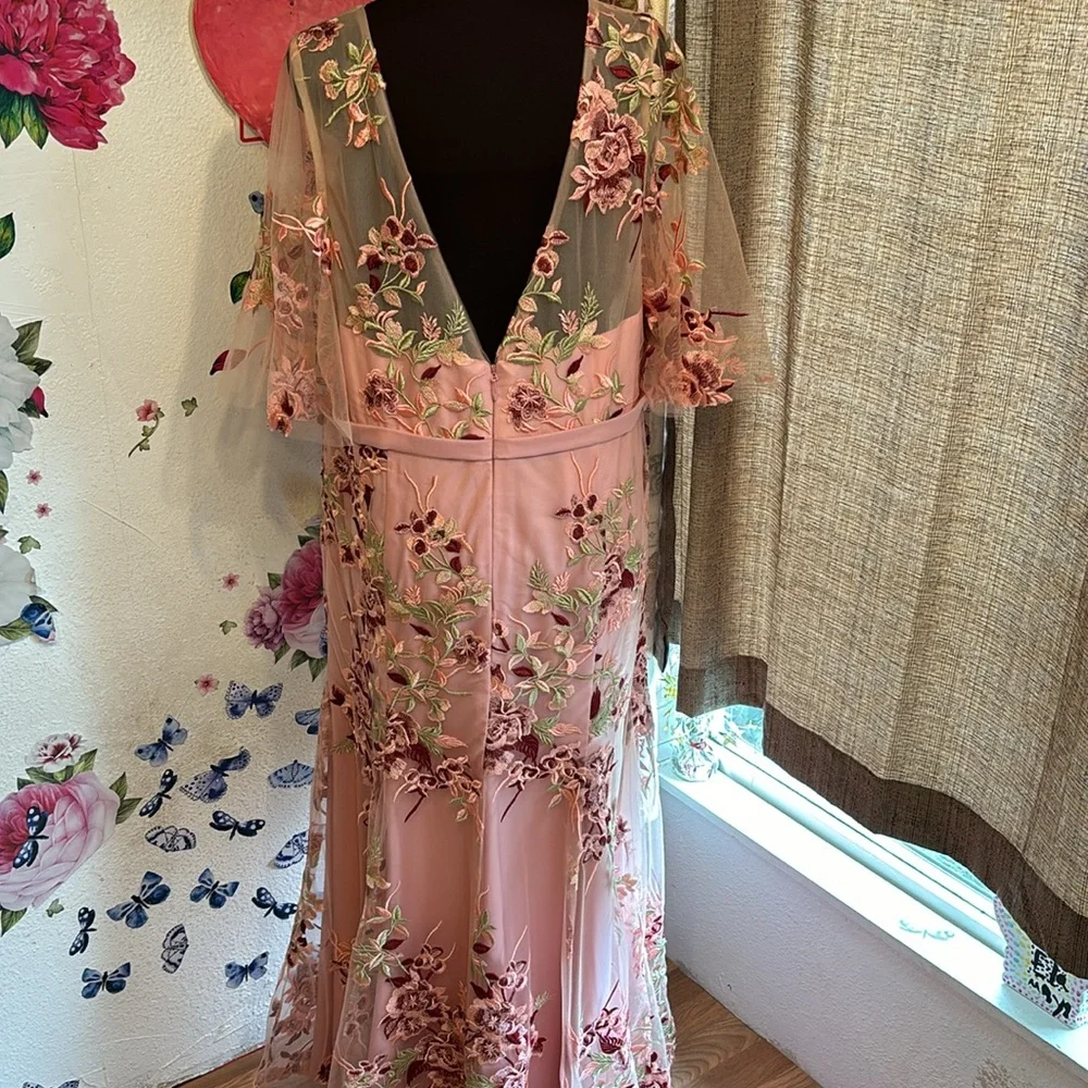 NWDT J.J.’s House, romantic pink embroidered special occasion dress. Size 2X. - Picture 3 of 16